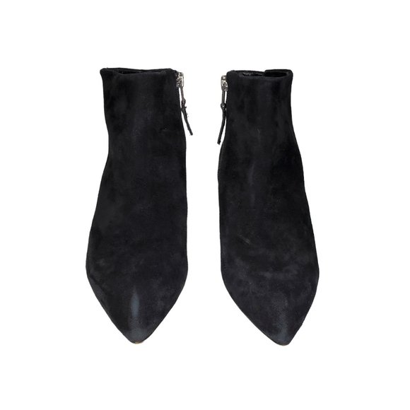 Sam Edelman Lucy Booties Suede Leather Moc-Croc Cone Heel Point-Toe - Picture 5 of 9